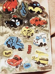 VTG 80s Fun Foil Shinies Stickers Ambassador Hallmark Race Cars Bus Truck RARE