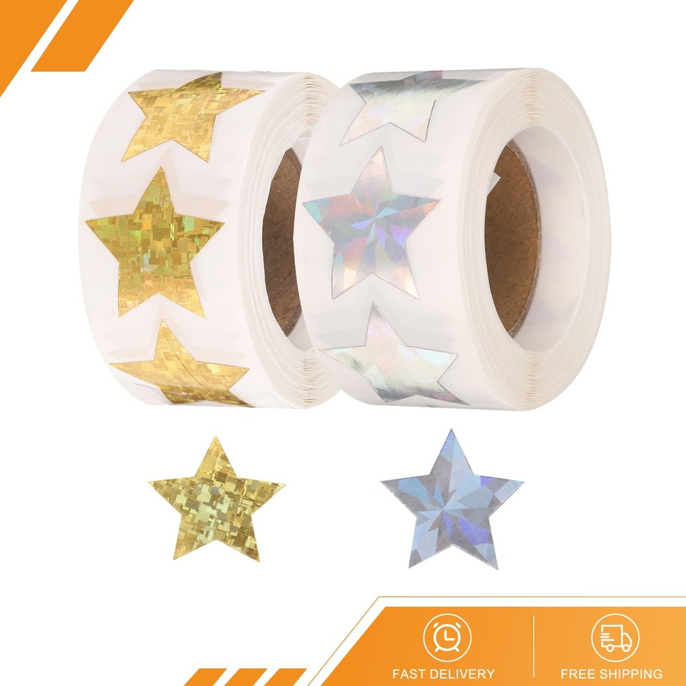 1000pack Gold/Silver Star Stickers 1 Inch Self-Adhesive Stickers Label