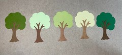 💚10 TREES cardstock paper die cut embellishments QK