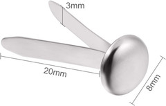 300 Pieces 3/4 Inch Paper Fasteners Small round Metal Brads with Hole Punch for