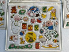 Vtg 1983 Puffy Cabbage Patch Baby Stickers 4 Full Sheets Excellent NOS