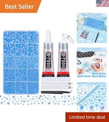 14000Pcs Light Blue Flatback Rhinestones with B7000 Glue for Stunning Crafts