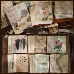 200 Sheets of Vintage Scrapbook Paper, Journaling Scrapbooking Supplies Craft De