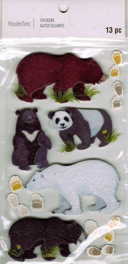 Bears, 3D scrapbook stickers, 4×7″ – Recollections #668405