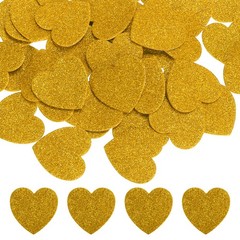 1.8″x1.8″ Heart Foam Stickers, 100Pcs EVA Glitters Foam Shape Sticker, Golden
