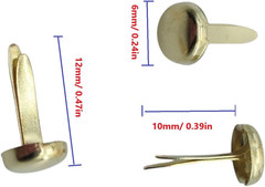 300 Pieces 6Mm round Gold Brads, Paper Fasteners Metal Brads with Storage Box, P