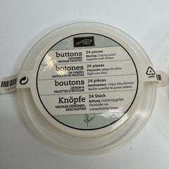 Stampin Up Designer Vintage Faceted Buttons Clear Acrylic Jewel Gem Embellish