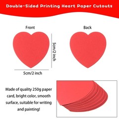360 Pieces Small Heart Cutouts Paper Shapes 2 Inch Red Hearts
