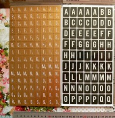 RECTANGLE Letters Black n White,Gold n WhiteSticker 20-26mmH&16-18mmW Choice L4R