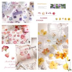 Pressed Flower Stickers Set, 270PCS Dried Flowers Waterproof Flower Language