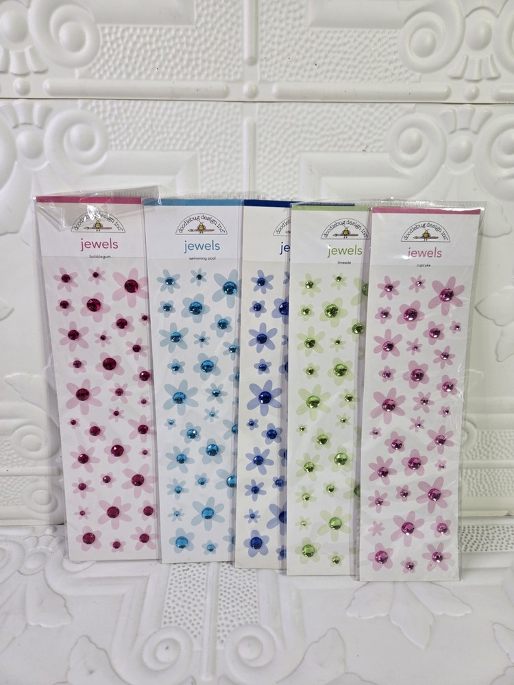 Lot Of 5 Crafts Doodlebug Mini Jewels Repeats Assorted Sizes Gems Bling New