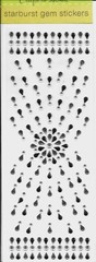 Gems Black Clear Jewels Rhinestones Starburst Bling Crafter’s Square Stickers