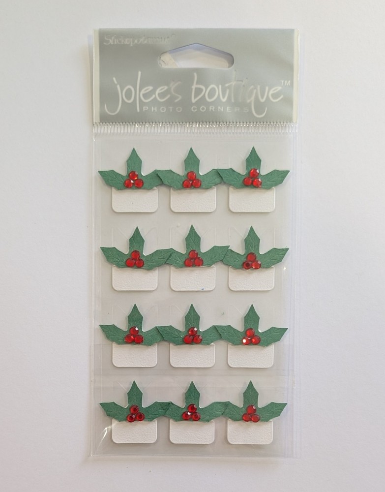 RARE Jolee’s Christmas Holly Photo Corners Scrapbooking Stickers