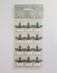RARE Jolee’s Christmas Holly Photo Corners Scrapbooking Stickers
