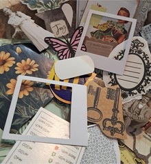 Junk Journal, Scrapbook, Mixed Media Art Supplies Mystery Kit pack- 40 piece