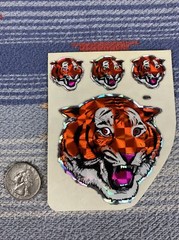 Vintage 1980s Prism Tiger Head Stickers Sheet Vending Machine