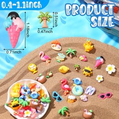 Giegxin 40 Pcs Summer Resin Charm Hawaii 2.6 x 3.9 x 0.6 inches, mixed color