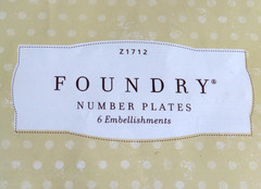 3 New CLOSE TO MY HEART Foundry NUMBER PLATES Off-White Metal Embellishments