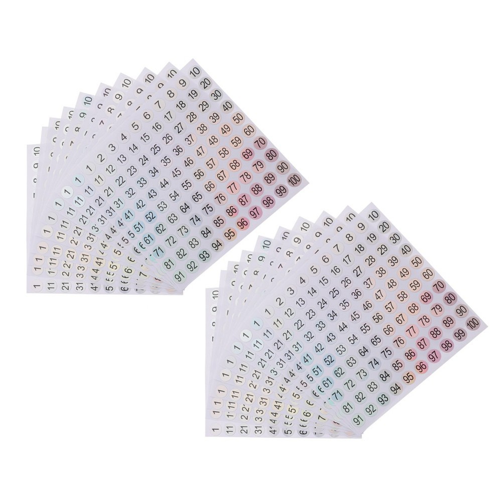 20 Sheets Small Stickers for Labeling Pre Numbered Circle Decals