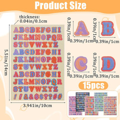 15 Sheets Colorful Letter Stickers – 1320Pcs Cute Self Adhesive Alphabet Sticker