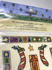 Flat Stickers Christmas Santa Stocking Borders Vintage 5×12 Sue Dreamer