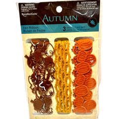 Recollections Autum Felt Ribbon Scrapbooking Pumpkins Orange Gold Brown New
