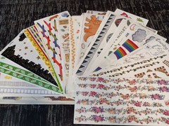 Huge Lot of 40 over-sized scrapbooking sticker sheets many brands & themes