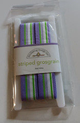 Doodlebug Ribbon Spool Striped Grosgrain Lime Rickey Purple White Green