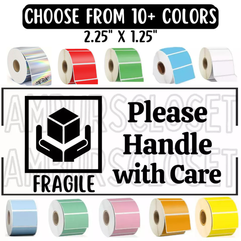 FRAGILE STICKERS 2.25″ ENVELOPE LABELS SEAL THANK YOU Shipping SCRATCH RESISTANT