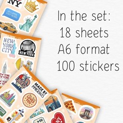 New York Themed Stickers – 100 Pcs Waterproof Vinyl for Endless Creativity