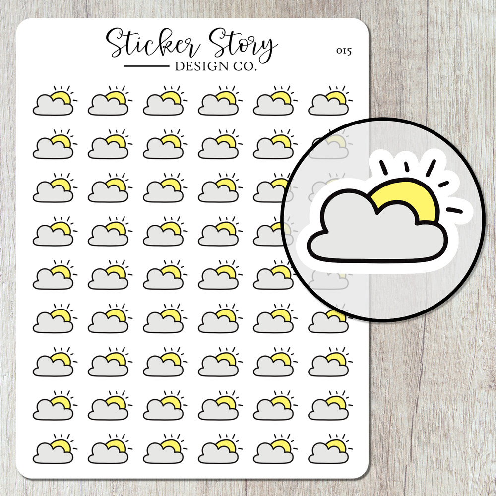 Partly Cloudy Weather Planner Stickers