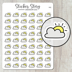 Partly Cloudy Weather Planner Stickers
