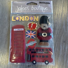 NEW, Vintage Jolee’s Boutique Dimensional Stickers «London» Theme 8 Pieces