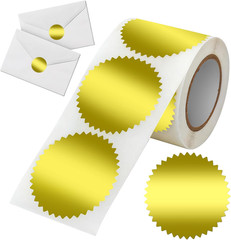 300Pcs Gold Foil Seal Stickers, 2 Inch round Gold Foil Stickers for Embossing Bl