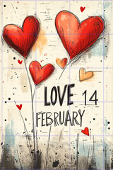 VALENTINES DAY LOVE POSTCARD Scrapbook Card Topper Junk Journal Art Card 4″ x 6″