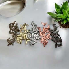 50pcs Electroplated Decorative Metal Book Corner Protectors 5-Colors Iron Plate
