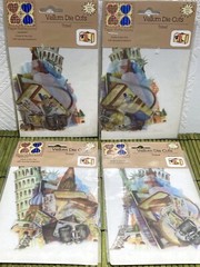 Lot of 4 Paper Reflections Vellum Die Cuts Travel World Cities 15 Pcs/Pack NEW