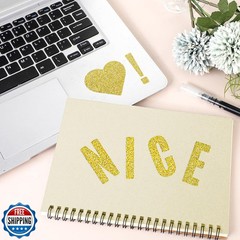 368 PCS Gold Letter Stickers 2 Inch Self-Adhesive Large Glitter Alphabet Stic