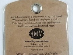 NEW Lot 5 All My Memories Simple Sentiments Metal Words Baby Family Birthday -D