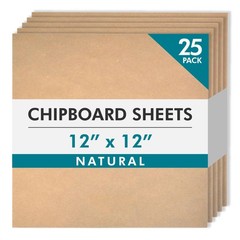 Medium Weight Chipboard – 12″x12″, Natural Acid-Free 0.057” Sheets, Create Th…