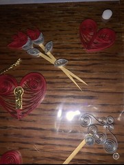 Joann Scrap Essentials Gold Key Red Heart Roses Card Handmade Valentines Sticker