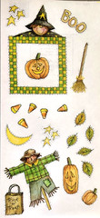 Vintage Sweetwater Halloween Clear Stickers Karla Eisenach 2001 Scrapbook Paper