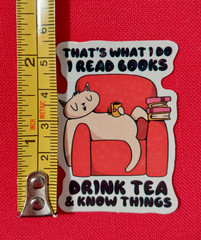 4 Holographic Stickers Reading Books Book Lover Bibliophile Cat Ghosts Dragon