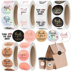 3000Pcs 1inch Thank You Stickers, 6Rolls Stickers 1 Inch Thank You Stickers