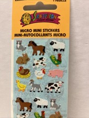 Vintage 1980s Sandylion Farm Animals Kromekote Micro Mini Stickers
