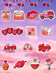 Valentine’s Sticker Set – 14 Piece
