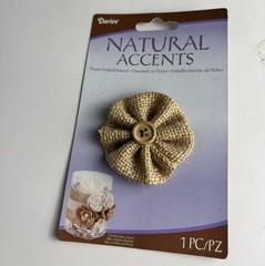 Rustic Burlap Fabric Flowers Mixed Lot Farmhouse Neutral Natural Accents