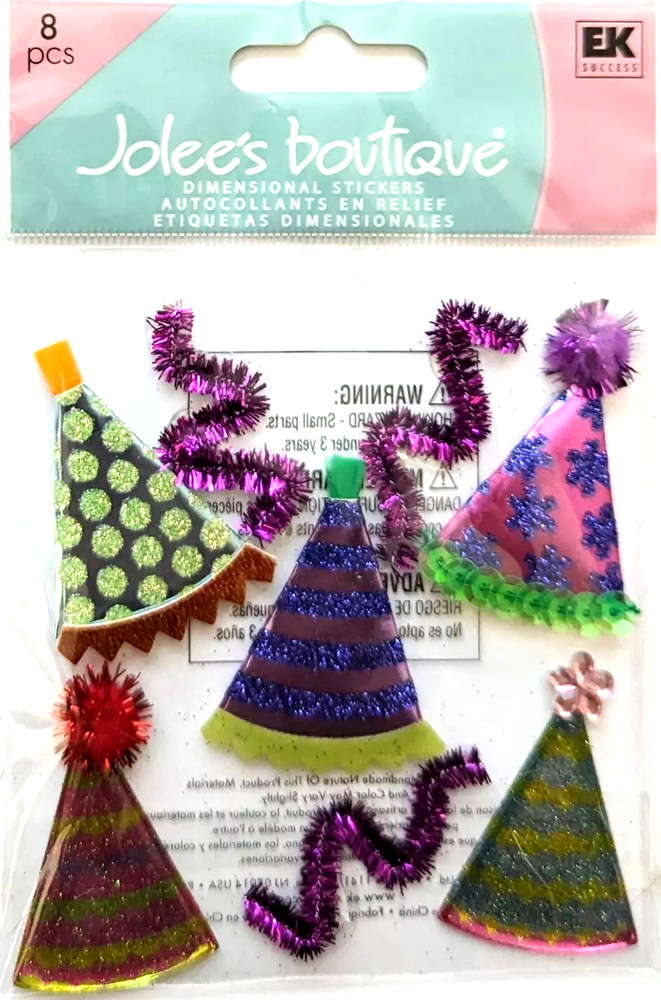 Party Hats Birthday New Year’s Eve Streamers Celebrate Jolee’s Boutique Stickers