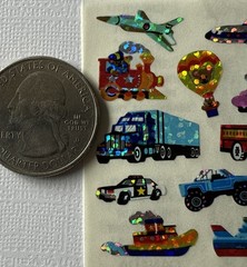 TINY TRANSPORTATION Prismatic Stickers(12pc)Sandylion •Airplane•Ship•Card Making