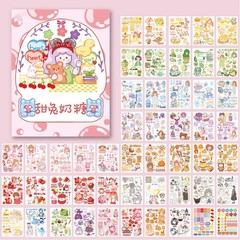 Kawaii Washi Stickers Set (50 Sheets) Cute Girl Pets Sweet Food Drink Adhesiv…
